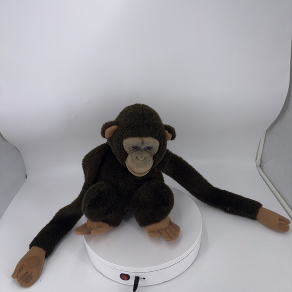 Vintage Child's Playmate Monkey Plush 15.5" Hand Puppet Squeaker 1984 Chimp - Picture 10 of 17